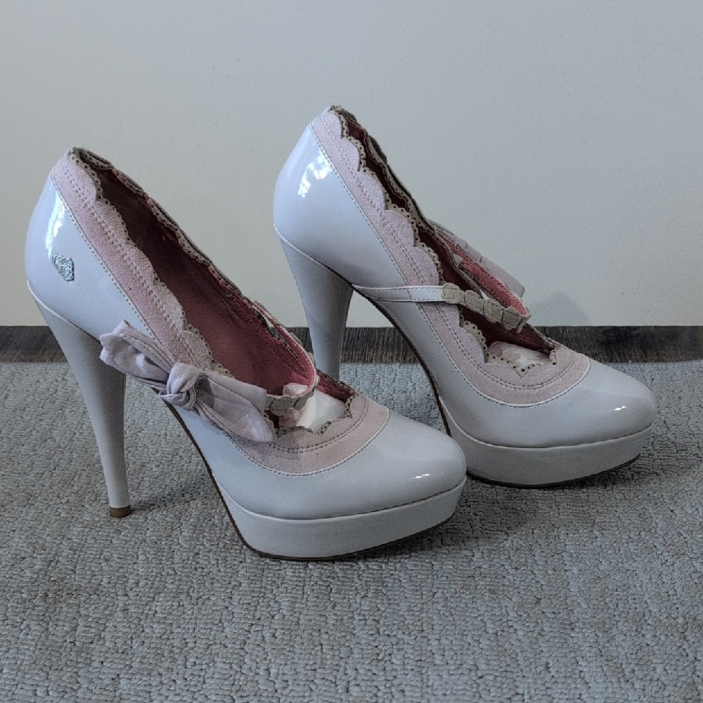 Elegant Pink and White Women's Heels